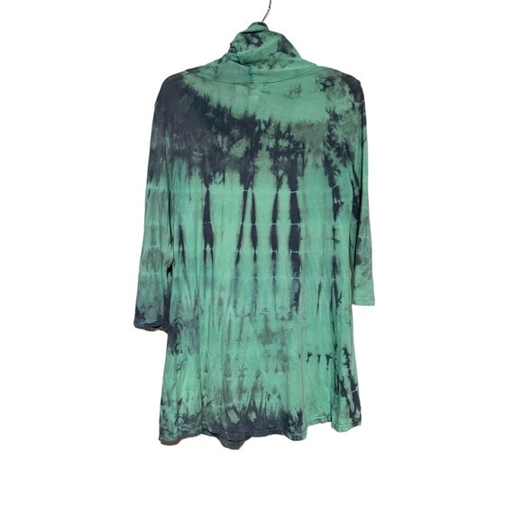 Soft Surroundings Women's Tie Dye Cowl Neck Dress Green Size Small - Picture 3 of 5